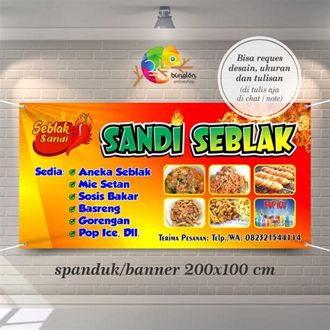 Jual Spanduk Banner Jajanan Seblak Sosis Mie Setan Shopee Indonesia