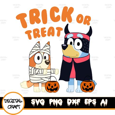 Trick Or Treat Svg Bluey Svg Bingo Svg Matching Svg Blue Inspire