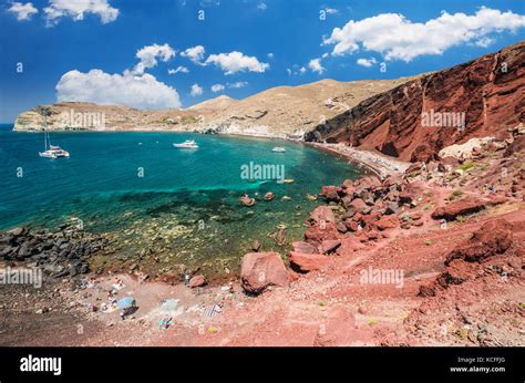 Red beach. Santorini, Cycladic Islands, Greece. Beautiful summer ...