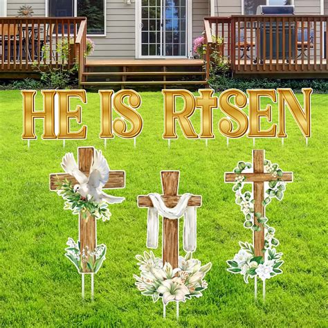 Amazon Vercraft 9 Pcs Easter Resurrection Scene Yard Sign Easter