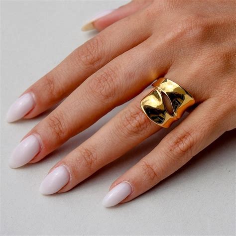 Gold Ring No Tarnish Statement Rings Etsy