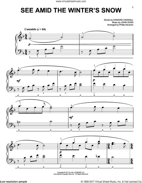 See Amid The Winter S Snow Classical Version Arr Phillip Keveren