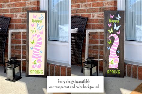 Spring Gnomes Porch Signs Bundle Svg Cutting Files By Inkoly