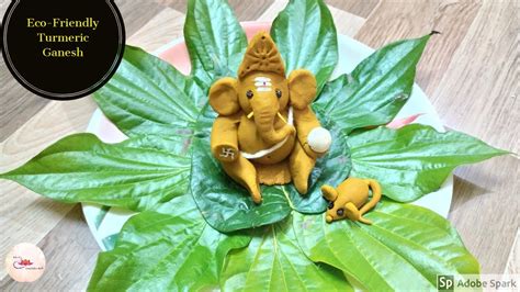 Eco Friendly Turmeric Ganesha At Home Easy Pasupu Ganapathi How To Make