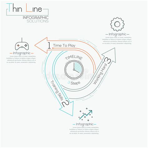 Thin Line Minimal Arrow Business Cycle Template Stock Vector Illustration Of Finance Line