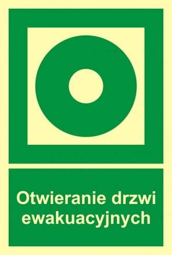 Otwieranie Drzwi Ewakuacyjnych Znak Ewakuacyjny Bhp Shop