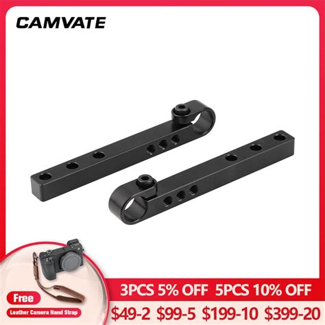 Camvate 2pcs Aluminum Cheese Bar 124mm Long With 15mm Single Rod Clamp