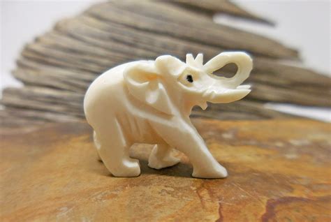 Hand Carved Pre-Ban Ivory Mini Elephant Figurine