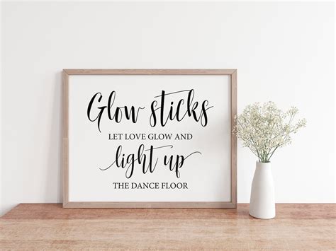 Glow Sticks Sign Let Love Glow And Light Up The Dance Floor Wedding