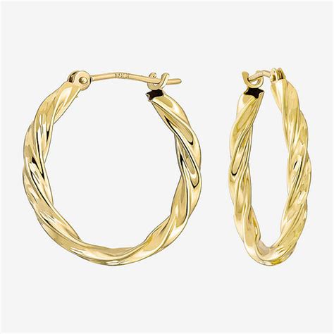 14k Gold Twisted Hoop Earrings Jcpenney