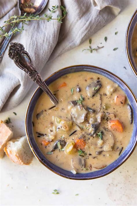 Creamy Mushroom Wild Rice Soup Valeries Kitchen