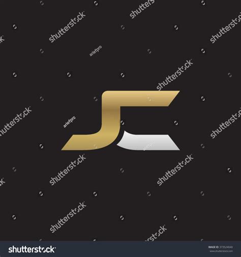 Jc Company Linked Letter Logo Golden Silver Royalty Free Stock Vector