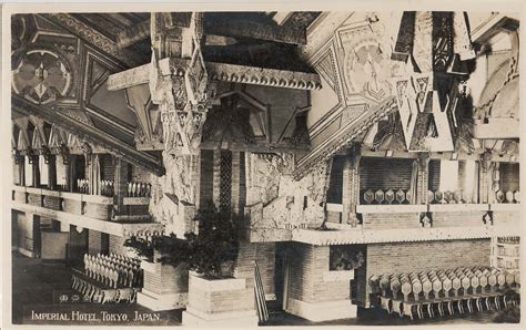 Lobby Imperial Hotel Frank Lloyd Wright Tokyo Japan 1916