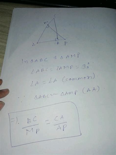 Abc And Are Two Right Triangles Right Angled At B And M