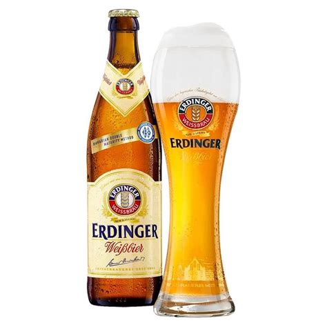 Cerveja Erdinger Weissbier Alemã Kit Garrafa 500ml e Copo Cerveja