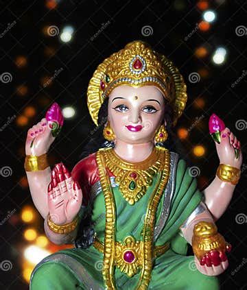 Laxmi Poojan Lord Laxmi Statue, Indian Festival Diwali Laxmi Pooja Stock Photo - Image of diwali ...