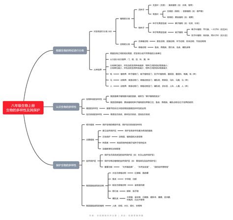 八年级上册生物思维导图，全册脑图整理分享知犀官网