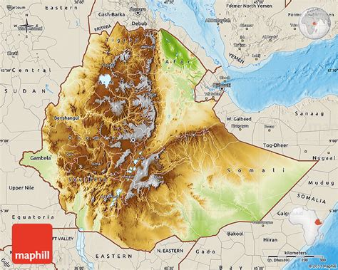 Ethiopia Topographic Map Zip Code Map - Bank2home.com