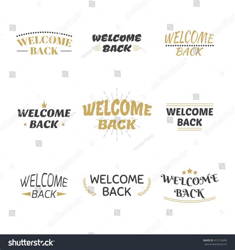 Welcome Back Design Collection Set Labels Stock Vector (Royalty Free ...