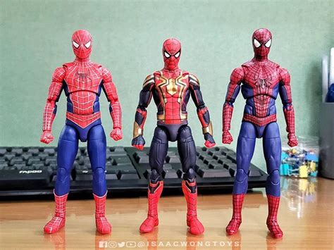 In Hand Marvel Legends Spider Man No Way Home 3 Pack Ractionfigures