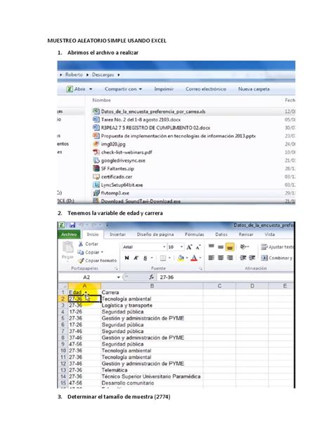 Muestreo Aleatorio Simple Usando Excel Pdf