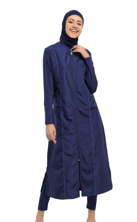 Maillot De Bain Islamique Burkini Pi Ces Sonia Bleu Burkini Femme