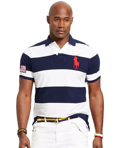 Polo Ralph Lauren Big Tall Classic Fit Striped Mesh Polo Reviews