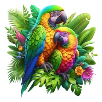 Parrots With Flowers, Parrots, Flowers, Parrot PNG Transparent Image and Clipart for Free Download