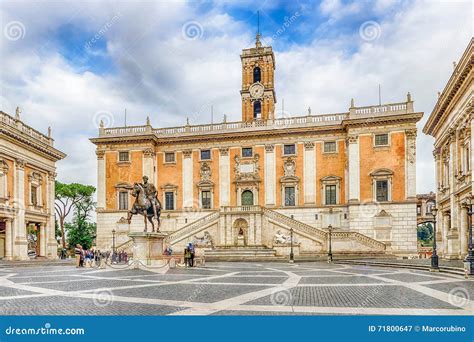 Piazza Del Campidoglio On Capitoline Hill Rome Italy Editorial