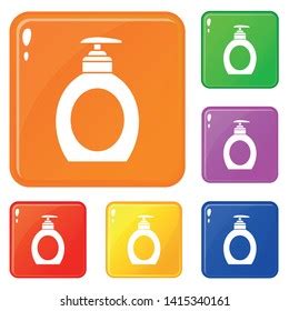 Liquid Soap Icons Set Collection Vector Stock Vector Royalty Free