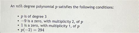 Solved An Nth ﻿degree Polynomial P ﻿satisfies The Following