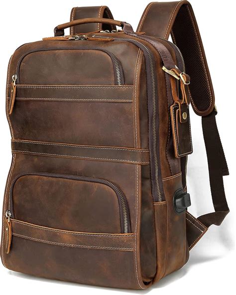 Buy Lannsyne Vintage Genuine Leather Backpack For Men Inch Laptop