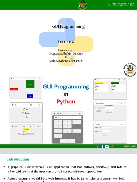 Lecture 8-GUI | PDF | Window (Computing) | Graphical User Interfaces