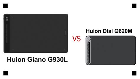 Huion Giano G930L vs Huion Dial Q620M Сравнение графических