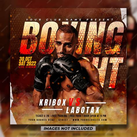 Premium Psd Boxing Social Media Post Templatesports Event Flyer Template