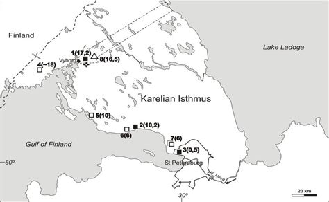 Location map of the Karelian Isthmus and the study site. Symbols: star ...