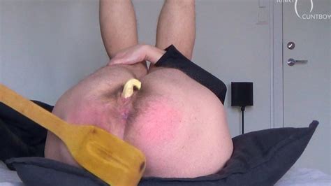 Wooden Paddle Punished Figged Pussy Pushes Out Ginger Hairy Pussy BDSM Clips Sale