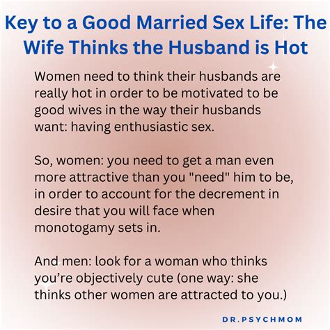 Key To A Good Married Sex Life The Wife Thinks The Husband Is Attractive