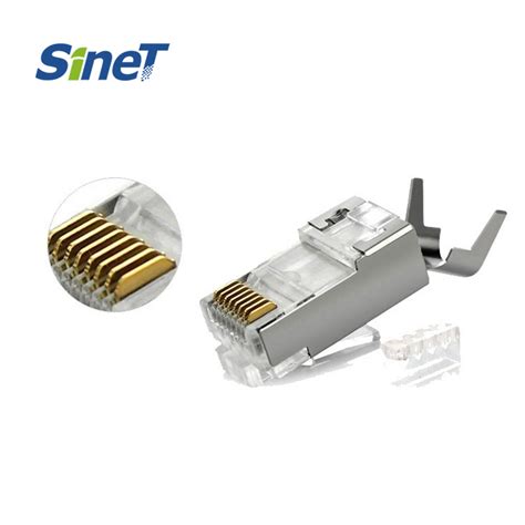 50u Gold Plated RJ45 Connectors CAT6A Cat7 Modular Connector Plug Cat7