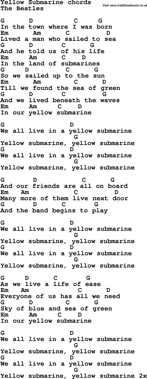 Yellow Submarine Guitar Chords