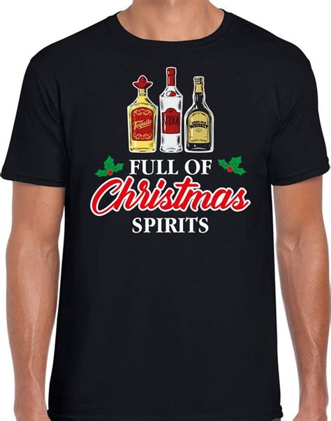 Bellatio Decorations Foute Drank Humor Kerst T Shirt Heren Zwart L