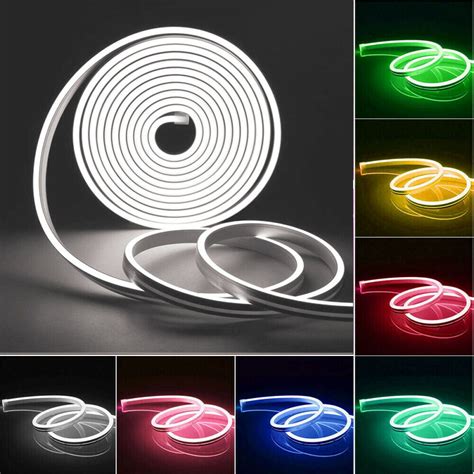 Tira Led Flexible Neón Rgb De 5m Con Fuente De 12v Guatemala