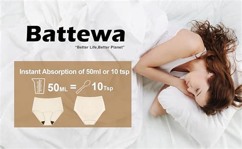 Battewa Incontinence Underwear For Women Washable Leak Proof Underwear High