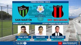 San Martin Sj Vs Defensores De Belgrano Primera Nacional