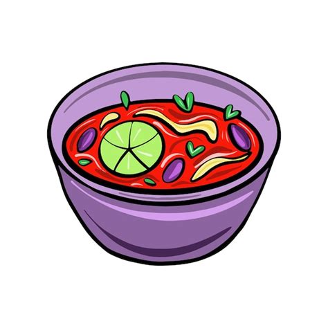 Premium Vector Mexican Traditional Dish Bean Soup Drawn In Flat