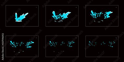 Water wave splash effect. wave animation sprite sheet. Classic ...