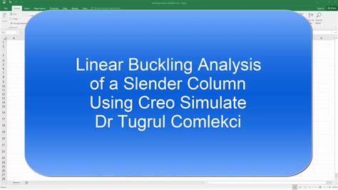 Linear Eigenvalue Buckling Analysis Of A Slender Column Using Creo