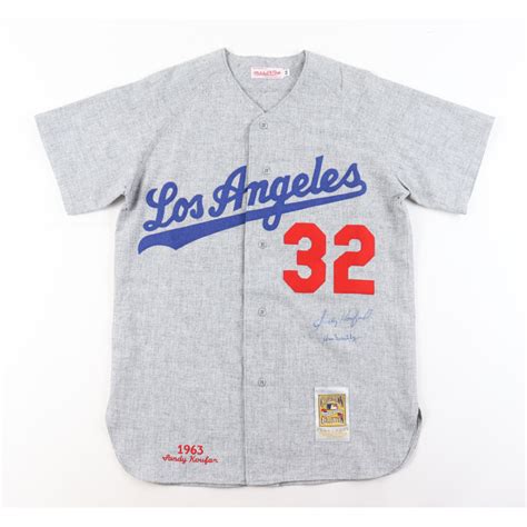 Sandy Koufax Vin Scully Signed Dodgers Authentic Mitchell Ness