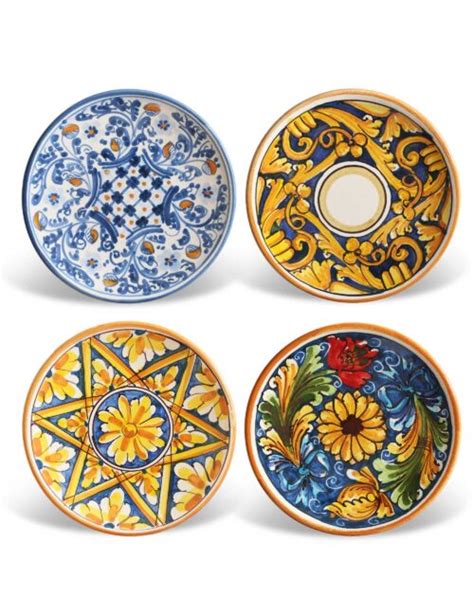 Small Plates Sicilian Caltagirone Ceramic Set Aci Trezza