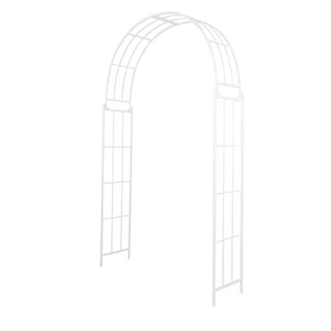 Litton Lane White Metal Contemporary Garden Arbor 91 In X 54 In